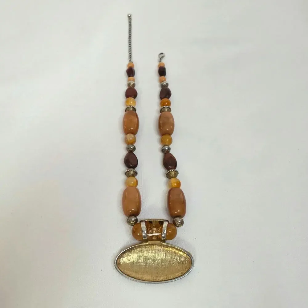Ethnic-Inspired Earthy Tones Statement Necklace - Picture 4 of 5